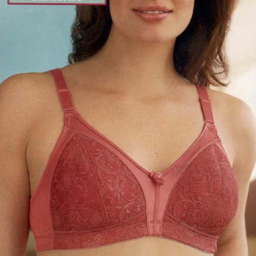 Set of 3! 58A Glamorise A & B PLUS-SIZE Bra (WICKING STRETCH FABRIC) Coral NEW